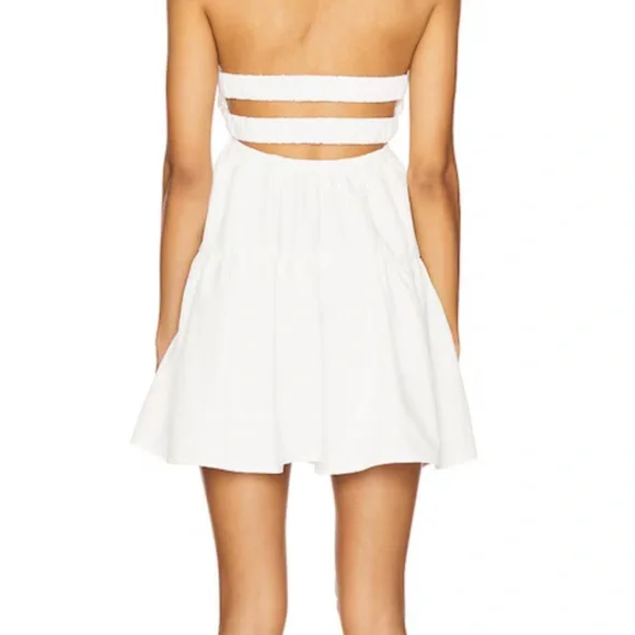 Revolve (More to come) White Strapless Mini Dress with Front Twist - Picture 2 of 6